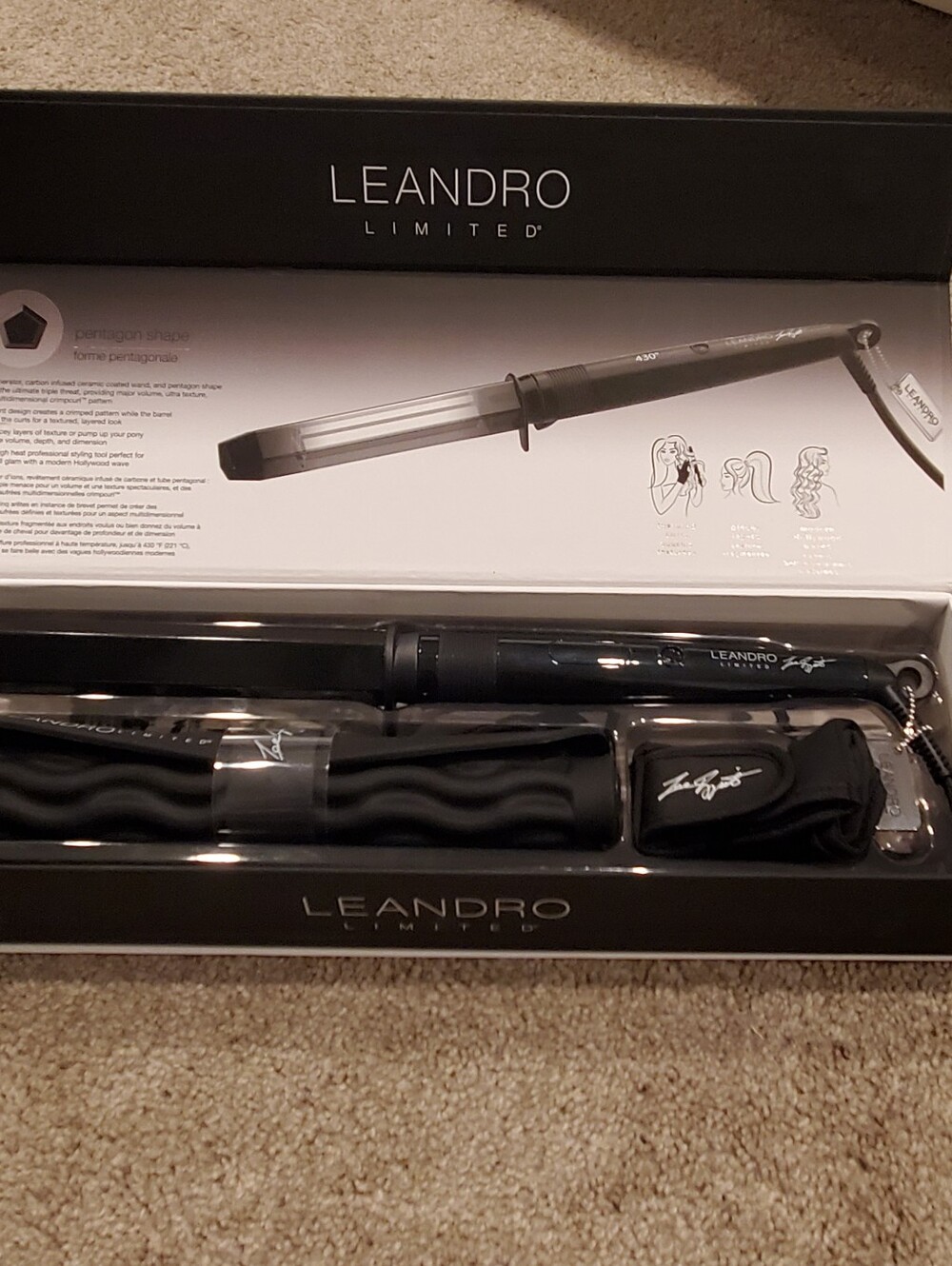 Babyliss PRO LEANDRO Limited Curling Wand - 1 1/4" penatagon. Limited Edition.